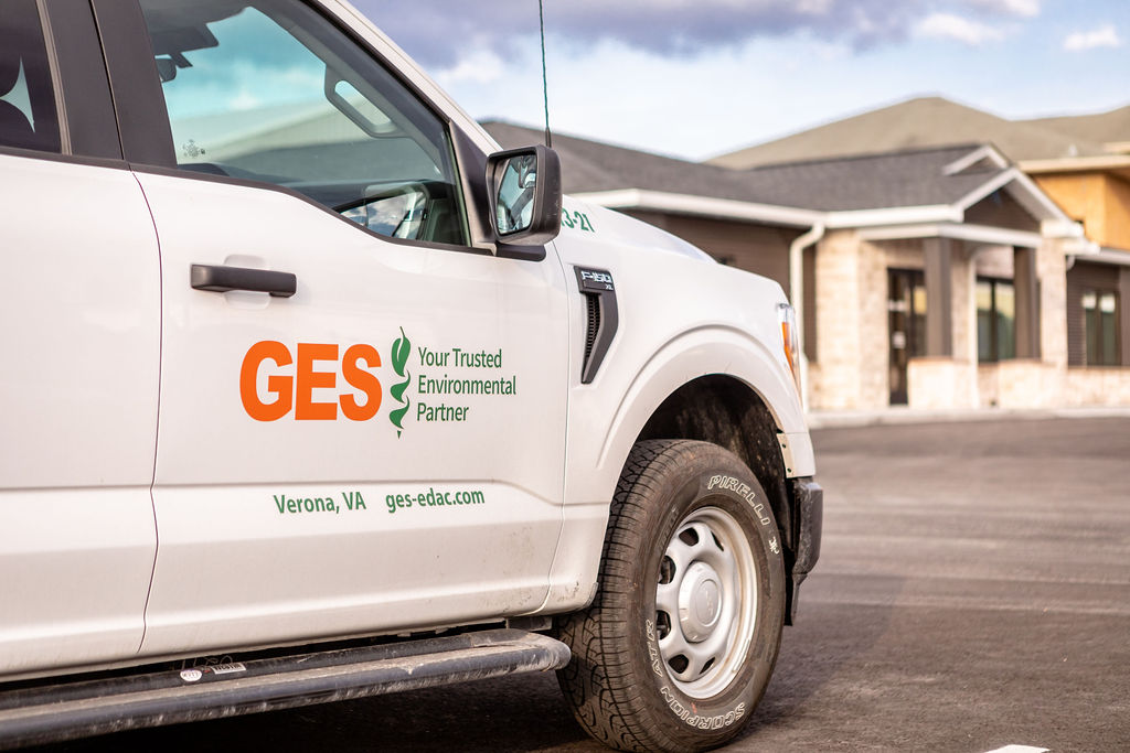 GES truck providing geotechnical drilling services